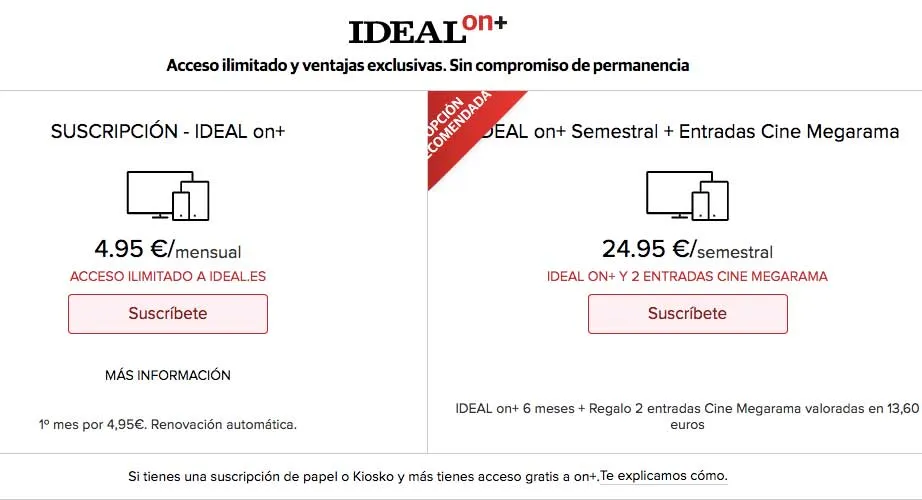 Los tres grandes enemigos de un muro de pago 2 Planes de pago por suscripcion Ideal de Granada
