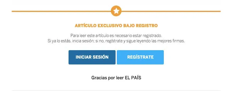 El País despliega un muro de registro en su sección de opinión 1 ElPaisMurodeSuscripcion