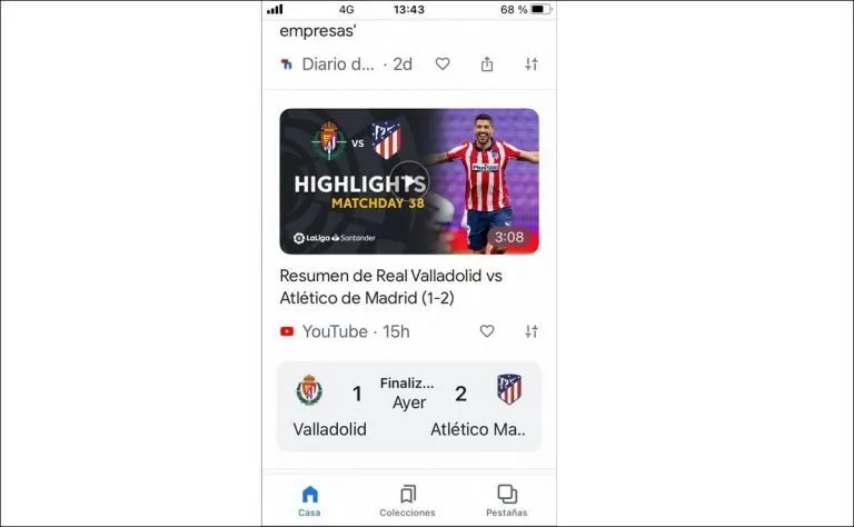 YouTube gana La Liga en Google Discover