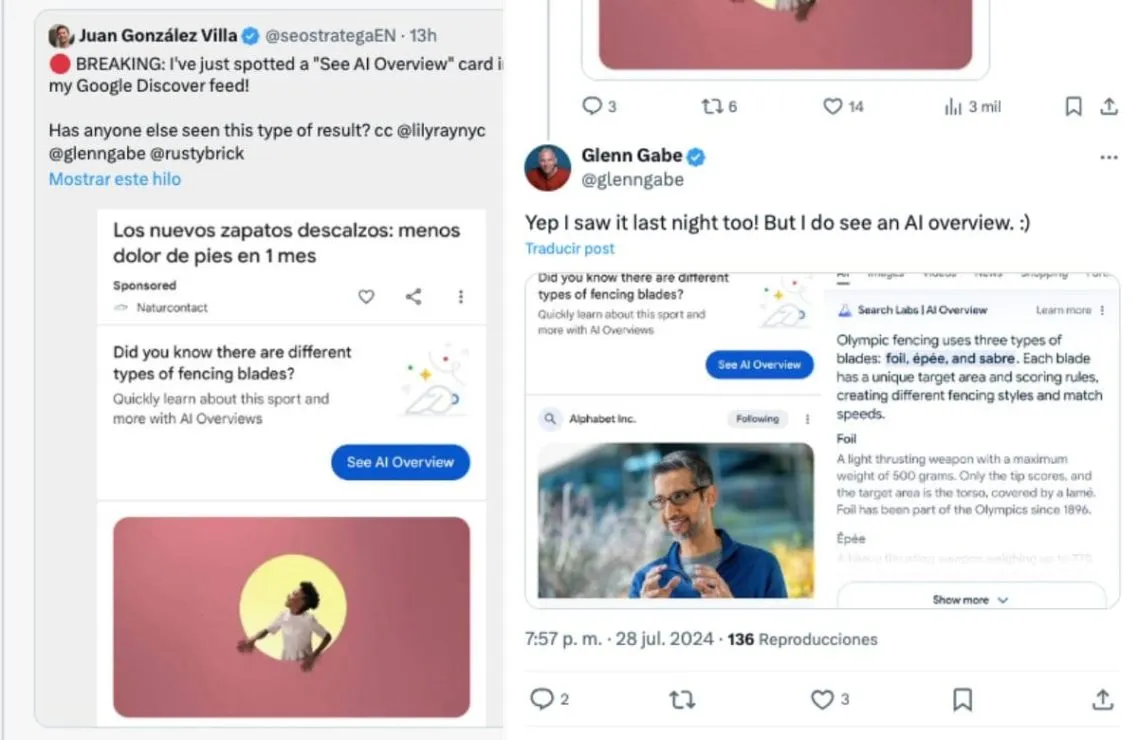 AI Overviews aparece en Google Discover 1 AI Overviews aparece en Google Discover