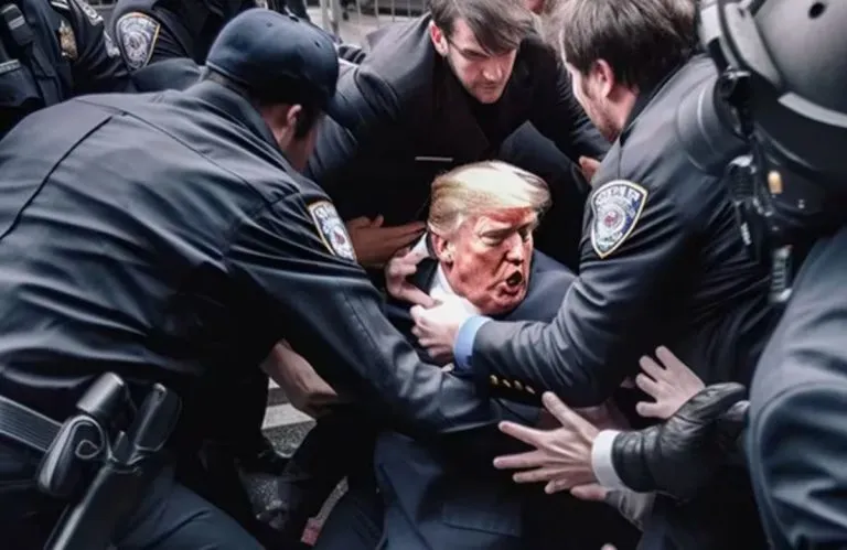 Google etiquetará así las fotos creadas con inteligencia artificial 78 ESTA FOTO ES FAKE. Imagen creada por IA, que se recrea la falsa detención de Donald Trump.