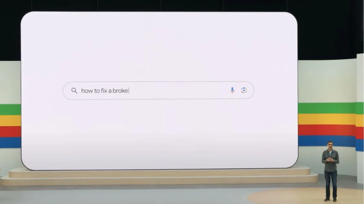Google intensifica la publicidad en AI Overviews 1 El CEO de Alphabet, Sundar Pichai, durante el evento de desarrolladores Google I/O