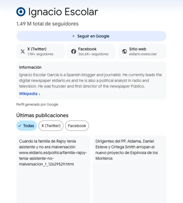 La élite de la prensa ya tiene botón Seguir en Discover. Bienvenidos al nuevo Google Plus del periodismo 2 ignacio escolar eldiario profile