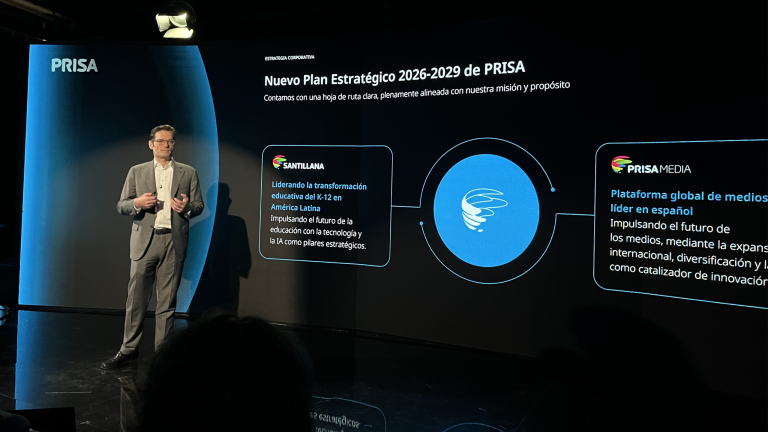Joseph Oughourlian, presidente de PRISA en la presentación del Plan Estratégico 2026-2029.