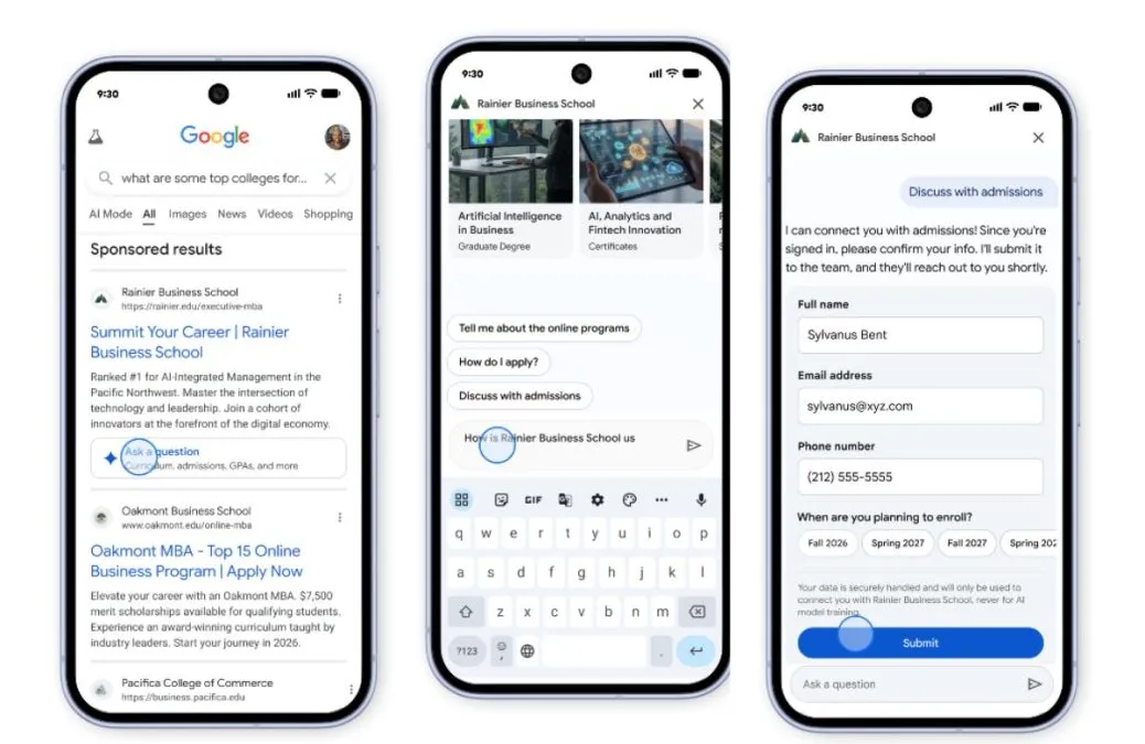 Gemini ya es una máquina de captar leads desde cualquier anuncio de Google 1 ¿Cómo funciona Business Agent for Leads? Foto: Alphabet
