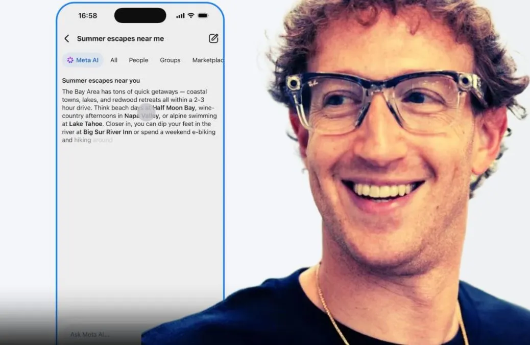 Facebook lanza su propio AI Mode, un buscador con META AI. Mark Zuckerberg copia a Google 1 Facebook lanza AI Mode, su nuevo buscador con Meta Spark. Fotomontaje: ReddePeriodistas